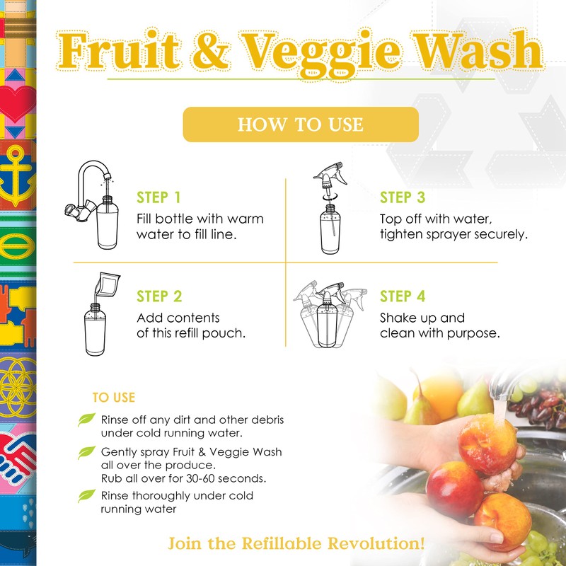 Truly Free Fruit and Vegetable Wash - Veggie Wash Removes
