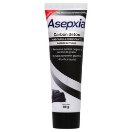 Asepxia Mascarilla Purificante CARBÓN DETOX, Peel Off, piel mixta con imperfecciones, tubo 30 g