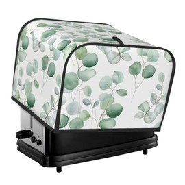 YPPAHHHH Toaster Cover 4 Slice Green Eucalyptus Leaves Toaster Cover Waterproof Kitchen Small Appliance Covers Microwave Oven Dust-Proof Bread Cover, Women Gift