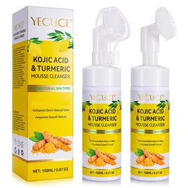Yecuce Turmeric Kojic Acid Foaming Cleanser for Deep Cleaning and Moisturizing (150ml / 5.07 OZ) - Specification: Kojic Acid & Turmeric Mousse 150ml *2