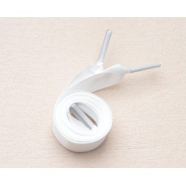 Ruwado 2 Pairs 3/4 Inch Wide Satin Ribbon Shoelace Flat Silky Shoelace for Sneakers Skate Boots Sport Shoes Replacement (White)