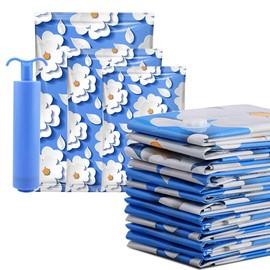 HUMTSO Futon Compression Bags, Clothes Compression Bags, Value 8-Piece Set (2 L + 3 Medium + 3 S), Dustproof, Moisture-Proof, Mold, Dust Mites, Futon Compression Bag, Fits Mattresses, Vacuums, Vacuum