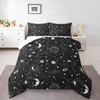 Sun and Moon Comforter,Black and White Starry Galaxy Comforter Set