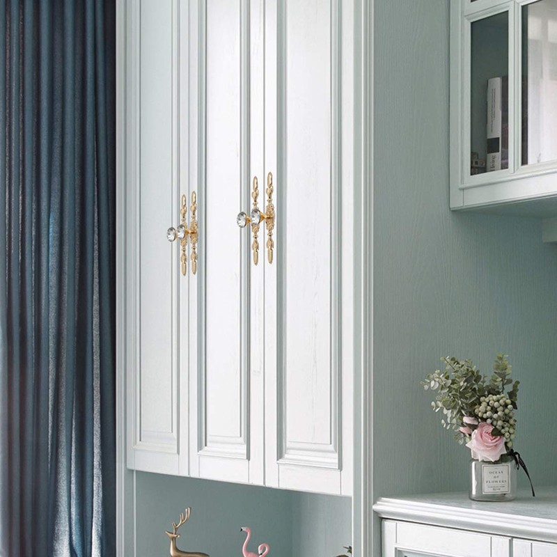 6-PCS Crystal Drawer Knobs Modern Glass Cabinet Knobs Diamond Drawer