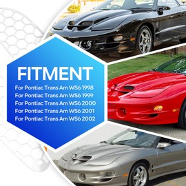 AUTOVIC Ram Air Hood Screens for Pontiac Trans Am WS6 1998-2002 - Stainless Steel Hex Mesh Vents (1 Pair)