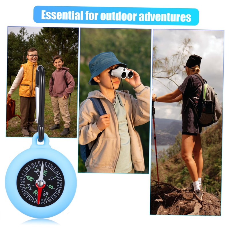 WHAMVOX 9pcs Mini Compass with Heavy Duty Carabiner Accurate Navigation