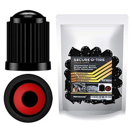 30 pcs Tire Valve Caps Heavy-Duty Stem Covers with O-Rubber Rings, Universal Car Wheel Tire Valve Stem Caps Dust Cover for Cars, SUVs, Bikes, Bicycles, and Motorcycles by Performore (Black)