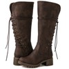 GLOBALWIN Women’s Brown Lace Up Back Boots Knee High Boots