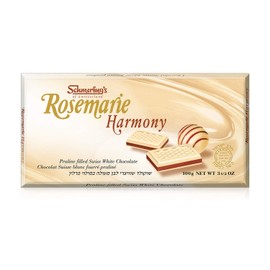 Schmerling's Rosemarie Harmony White Chocolate - Premium Swiss White Chocolate Bars - Praline Filled - All Natural, Gluten Free, GMO Free - Kosher For Passover, OU - 3.5oz Each (Pack of 5)