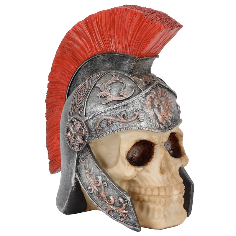 Resin Soldier Skull Modeling Statue Skeleton Sculpture Home Desktop Decoration