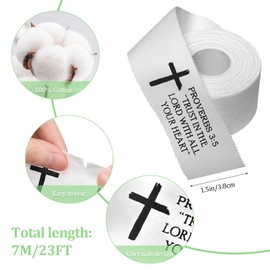4 Pcs Christian Cross Athletic Tape,1.5IN x 23FT, White Cotton Wrist Tape with Bible Verses,Strong Adhesion, Support for Soccer, Football, Baseball, Gymnastics, Recovery, and Injury Prevention