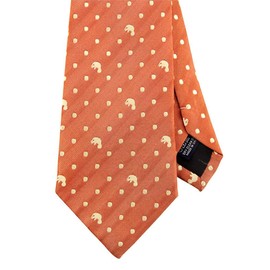 [COLORATA] Carolata Sea Life Pattern Necktie (100% Silk / Jacquard Woven), Animal Pattern, Animal Pattern, 57.1 x 3.3 inches (145 x 8.5 cm), Gift Present, terracotta
