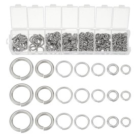 CRAFTYMELODY 360Pcs Open Jump Ring Stainless Steel Connector Rings Bulk 6/7/8/9/10/11/14mm for DIY Craft Jewelry Making Findings Accessory Earring Necklace Bracelet Necklace Pendant Charm Connector