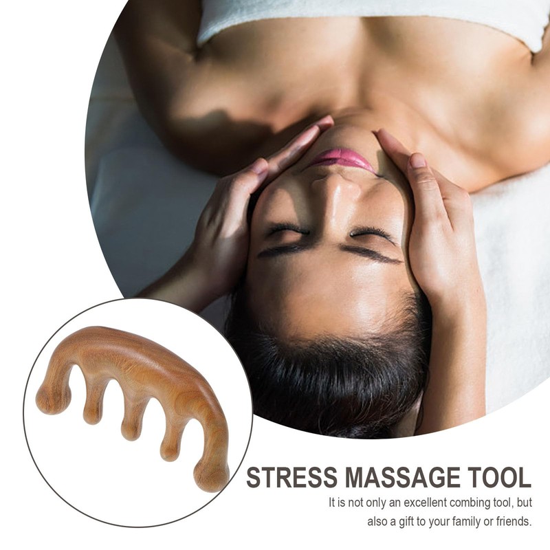 Doitool Massage Comb Made of Light Brown Wood for Head