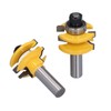 2Pcs 1/2in Shank Router Bit Woodworking Cabinet Door Carbon Steel