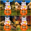 5FT Thanksgiving Inflatables Outdoor Decoration Inflatable Cat Sits on Pumpkin,