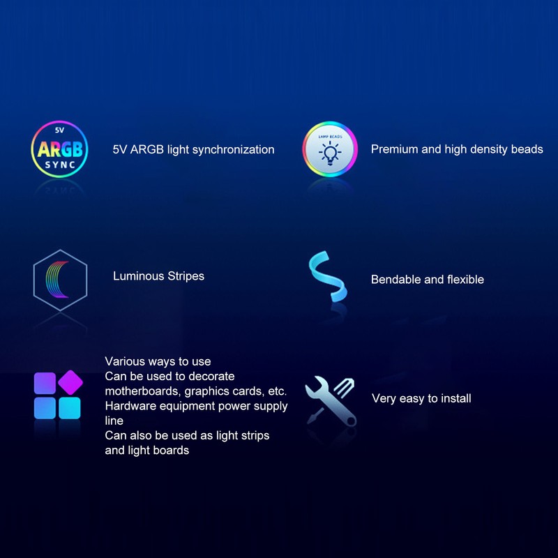 ARGB Extension Sleeved Cable Professional 5V 3 Pin Synchronized PSU