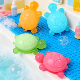 T-shin Turtle Shape Scented Botanical Bath Soap Bars,4 PCS Multicolour Handmade Essential Oil Clean Toning Soaps For All ages,Face Body Moisturizing Artisanal Soap with Blistering Net