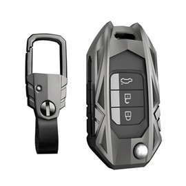 Happyit Zinc Alloy + TPU + Leather Armor Appearance Car Key Cases Cover for Honda Civic CR-V HR-V Accord Jade Crider Odyssey 2015-2018 (Matte color)