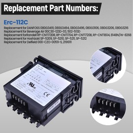 Erc112C Temperature Controller Kit, Electronic Refrigeration Controller with NTC Sensor Compatible with Danfoss 080G3491; Beverage Air 502-513D, Delfield Randell Fisherbrand Isotemp and Hoshizaki
