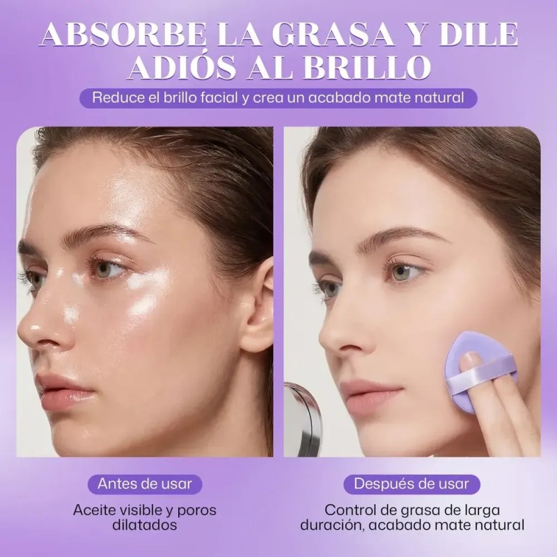 Polvo Compacto Mate De Lavanda, Control De Brillo 12h, Gdgs