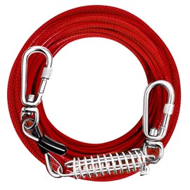 Dog Tie Out Cable, Dog Runner for Yard, Dog Leash for Large Dogs Heavy Duty, 30ft, 50ft Dog Leads for Yard, Rust-Proof Tie Out Cable for Dogs, Chew Proof Dog Chains for Outside, Yard, Camping (30FT)