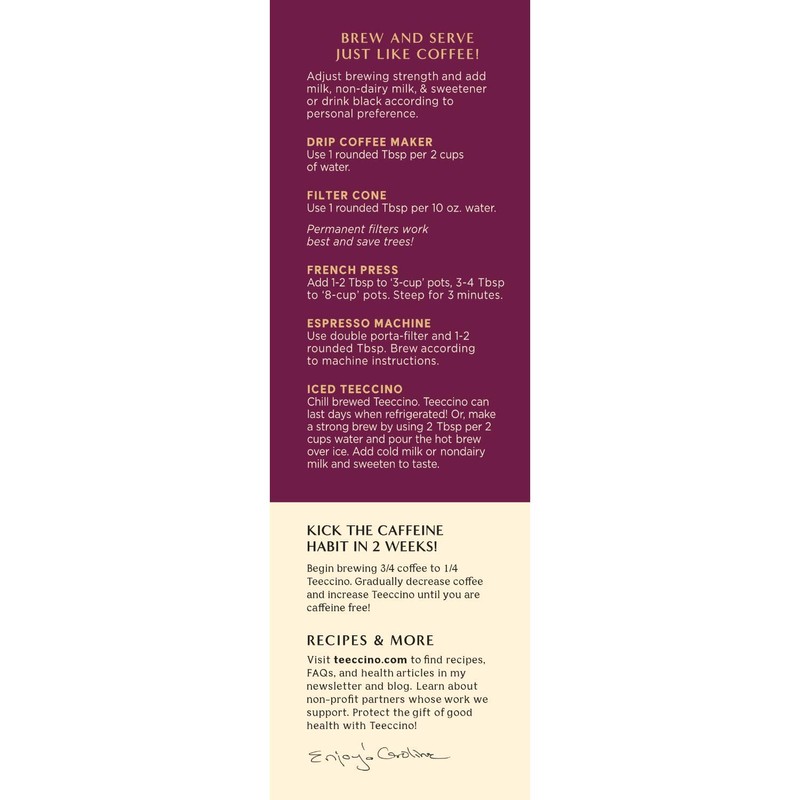 Teeccino Java Chicory Coffee Alternative - Ground Herbal Coffee That’s