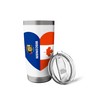 Wisconsin and Canada Flags: Heart Shaped Unity Stainless Steel Insulated