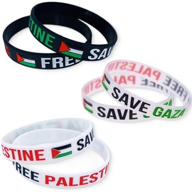 6 Palästina-Flaggen-Armband, Palästina-Armband, kostenloses Palästina-Armband für Männer und Frauen, Silikon-Armband mit Palästina-Flagge, Ständer mit Israel-Flagge,
