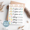 Rub-On Sticker "Erzieherin mit Herz" pastell Regenbogen A6 RANDLOS |