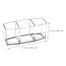 ULTECHNOVO Desktop Storage Box Office Desk Organizer Makeup Brush Organizer Clear Makeup Brush Holder Makeup Supplies Organizer Table Top Display Stand Acrylic Brush Holder Makeup Brush Stand