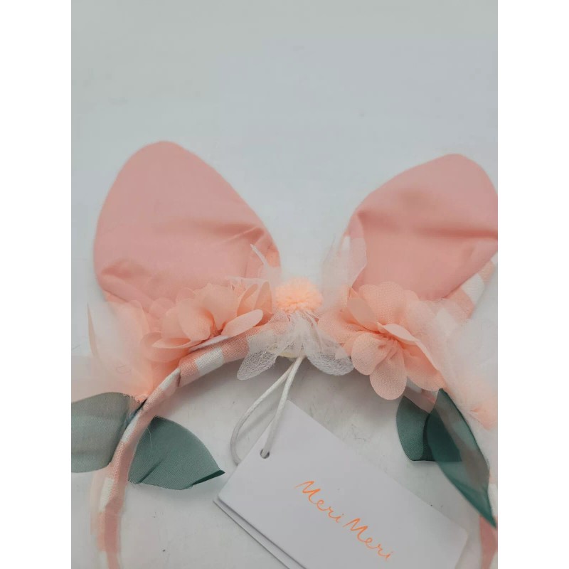 Meri Meri Headband Bunny Rabbit Ears Easter Checkered Gingham Party