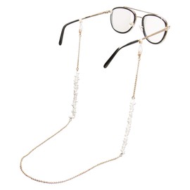 Alpenflüstern Glasses Chain Stones – Sunglasses Chain, Mask Chain, Chain for Sunglasses (in Turquoise, Pink and White) DHK288, (White)