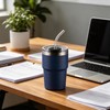 16 oz Stainless Steel Insulated Tumbler with Straw and Lid,