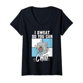 Womens HVAC I Sweat for Chill | Ideal for Residential HVAC Techs V-Neck T-Shirt