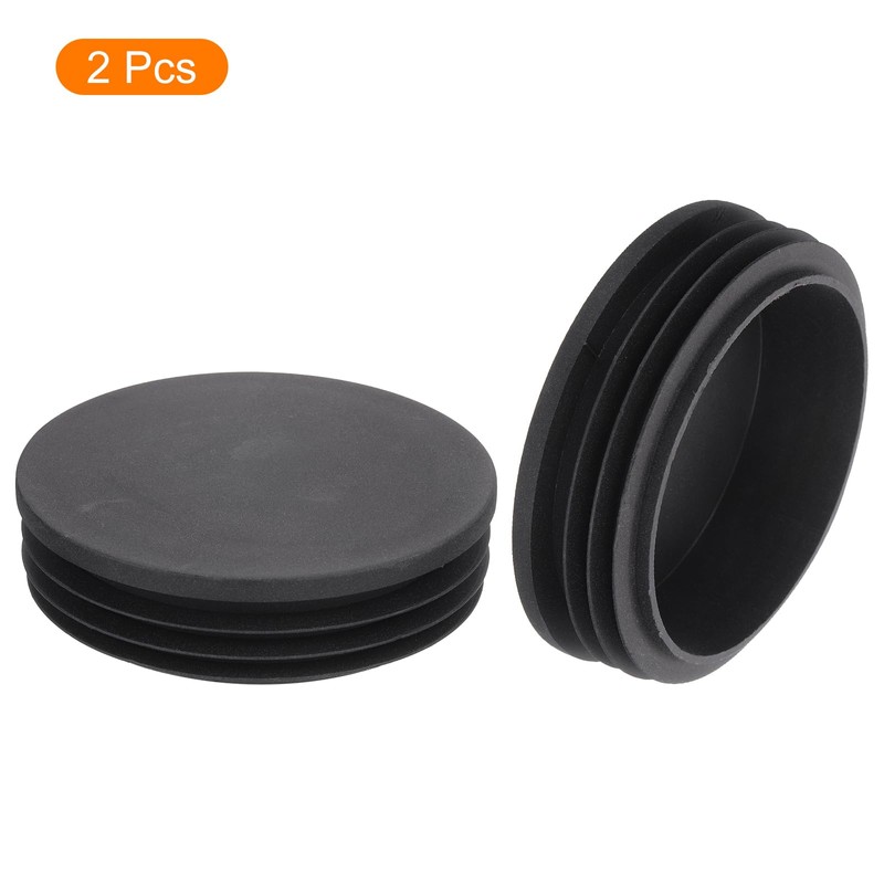 QUARKZMAN 2 Pieces Round Pipe Plugs, Black Lamellar Plugs, 100mm