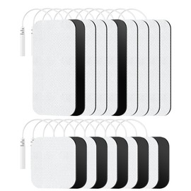 TENS Unit Replacement Pads, Nursal Reusable Self-Adhesive Electrodes Pads 20 Packs 2x2” 2x4”, Latex Free Pigtail TENS Pads, Compatible with TENS 7000, AUVON TENS, Etekcity, Nicwell Care Tens