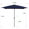 MEWAY 8x10 ft Rectangular Patio Umbrella Outdoor Umbrella with Crank,