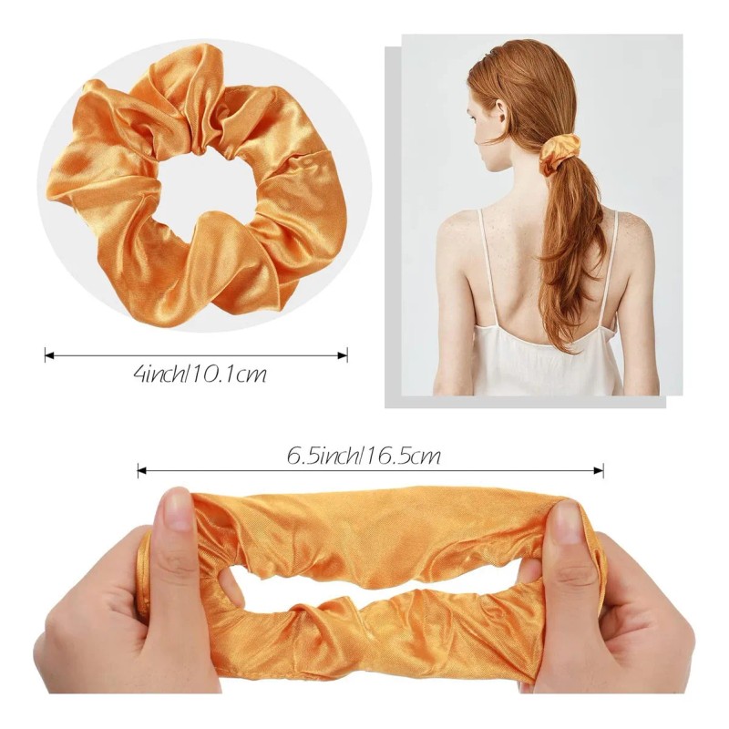 Set De 40 Scrunchies De Satén, Gomas Para El Pelo