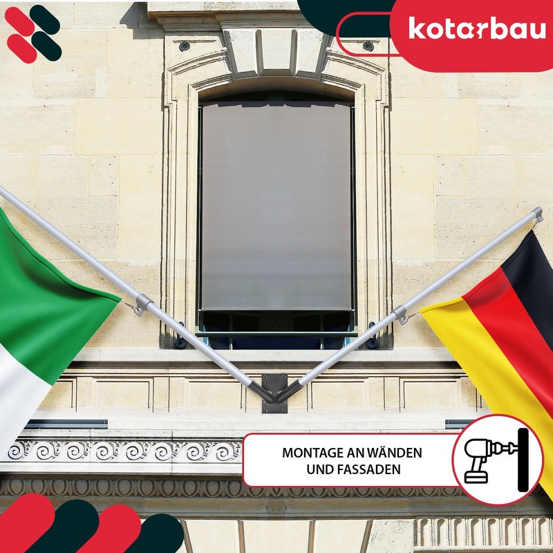 KOTARBAU Flag Holder 2-Way Screwing Flagpole Holder Flag Pole Flag