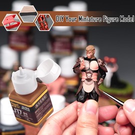 Acrylic Paint Set,Water Based Paint Acrylic Resin Color 11 Metallic Colors in 18ml Bottles with 1 Brushes and 1 Wukong Figure for Resin Plastic Models, Miniatures,Crafts,Mech,Weapon Model