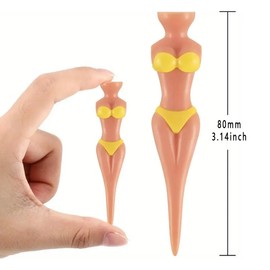 Aimall 25pcs Golf Tees Bikini Design, 5 Colors Assortment, 3.14 Inch Novelty Golf Nails, Durable Golf Accessories