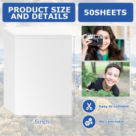 50 Sheets Self Seal Laminating Pouches 5x7 Self Adhesive Laminating Sheet No Heat No Laminating Machine Needed for Photos Index Cards