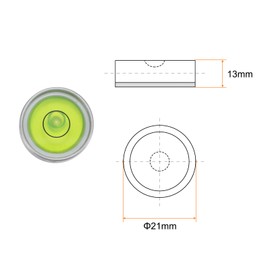 HARFINGTON Round Bubble Level 21x13mm Mini Circular Bullseye Spirit Levels for Leveling Camera Tripod Telescope Workshop Turntable Pictures Frame, Silver Green