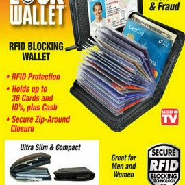 Amazing Slim Lock As Seen on TV Leather Card Wallet RFID Block ID Holder Purses