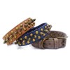 Bbmmayy Spiked Dog Collar, Mushrooms Rivet Studded Adjustable Pu Leather