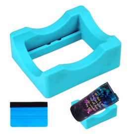 Silicone Cup Cradle for Tumbler with Built-in Slot,Tumbler Holder for Crafts Use to Apply Vinyl Decals for Tumblers and Alignment of Decals on Cups Come with Felt Edge Squeegee (1 Pack)