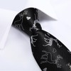 DiBanGu Mens Black Christmas Tie and Pocket Square Set with