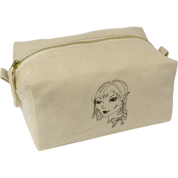 'Manga Elf Girl' Canvas Wash Bag/Makeup Case (CS00030326)