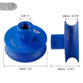 LOZLIN Diamond Edge Grinding Wheel Semi-Circular Wheel for Marble Quartz Granite Edge Grinding Mounted on Angle Grinder 5/8-11 Abrasive Disc Tool Accessories
